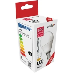 Λάμπα LED Avide Σφαιρική G45 6.5W E14 Θερμό 3000K Υψηλής Φωτεινότητας