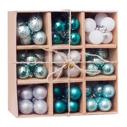 Χριστουγεννιάτικες Μπάλες Artezan 3cm Ανοιχτό Μπλέ Mix 99τμχ/Χαρτοκιβώτιο