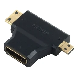 Αντάπτορας HDMI Powertech σε Mini HDMI & Micro HDMI ADA-H004, μαύρος