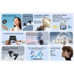 Bluetooth Handsfree Blackview Enc 12 With Led Screen & Charging Dock White