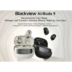 Bluetooth Handsfree Blackview Enc 9 Led Screen With Charging Dock Beige White