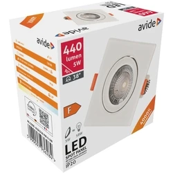 Χωνευτό Σπότ Avide LED 38° Τετράγωνο 5W Λευκό 4000K