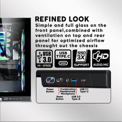 Κουτί Η/Υ Armaggeddon E-Atx Rgb Transparent Fish Tank Gaming Aquaron Xtreme Black