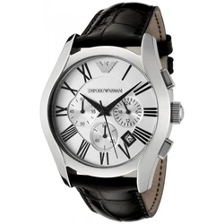 Ανδρικό Ρολόι Armani Ar0669 (42mm) Δερμάτινο Λουράκι Μαύρο