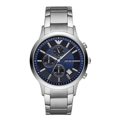 Ρολόι Ανδρικό Armani AR11164 Quartz 43mm Μπλε Καντράν Ανοξείδωτο Ατσάλι