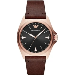 Ανδρικό Ρολόι Armani Ar11258 (40mm) Δερμάτινο Λουράκι Καφέ