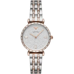 Emporio Armani Gianni T-bar Γυναικείο Ρολόι 32mm Μπαταρίας με Ασημί Ατσάλινο Μπρασελέ AR11293