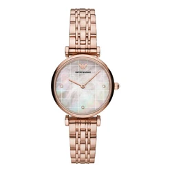 Emporio Armani Gianni T-Bar Γυναικείο Ρολόι AR11385 32mm Ροζ Ατσάλινο