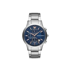Emporio Armani Renato Ανδρικό Ρολόι 43mm Χρονογράφος Μπαταρίας Ασημί AR11458