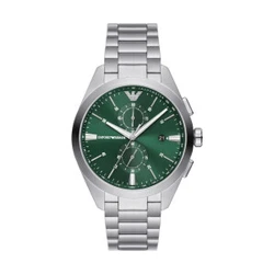 Emporio Armani Claudio Ανδρικό Ρολόι 43 mm Ασημί με Πράσινο Καντράν AR11480