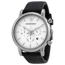 Ανδρικό Ρολόι Armani Ar1807 (46mm) Δερμάτινο Λουράκι Μαύρο