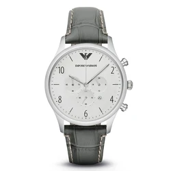 Ανδρικό Ρολόι Armani Ar1861 (43mm) Δερμάτινο Λουράκι Πράσινο