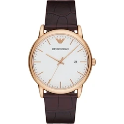Ανδρικό Ρολόι Armani Ar2502 (43mm) Δερμάτινο Λουράκι Καφέ