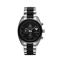 Ανδρικό Ρολόι Armani Ar5952 (43mm) Μεταλλικό Μπρασελέ Μαύρο