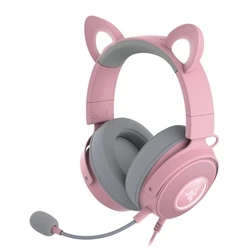 Gaming Headset Razer KRAKEN KITTY V2 PRO - Quartz - RGB - USB 7.1 Gaming - Kitty, Bear, Bunny Ears