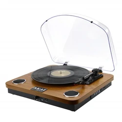 Πικάπ Akai ATT-11BT Ξύλινο με Bluetooth, ενσωματωμένα ηχεία, USB και κάρτα SD για εγγραφή / αναπαραγωγή