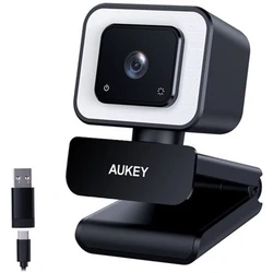 Webcam Aukey PC-LM6 Stream Series with Ring Light Full HD with 1/3-CMOS Sensor Black