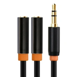 Cabletime καλώδιο ήχου 3.5mm σε 2x 3.5mm CT-AV309-P12G, 20cm, μαύρο