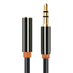 Cabletime Καλώδιο Ήχου 3.5mm male - 3.5mm female Μαύρο 0.5m με Επίχρυσους Ακροδέκτες CT-AV311-P11FG