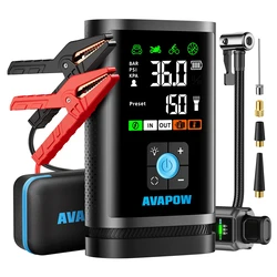 AVAPOW Battery Jump Starter & Air Compressor JP3, 12V/3000A, 150 PSI, 16000mAh