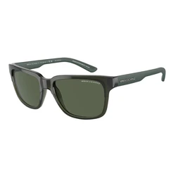 Armani Exchange Unisex Γυαλιά Ηλίου AX4026S-83419A — Shiny Transparent Green Σκελετός, Πράσινοι Polarized Φακοί