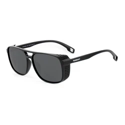 BOBROFF Men's Sunglasses BFG0028-C2P (Acetate Frame, Black Polarized Lenses, 58/15/146 mm)