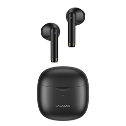 Bluetooth Handsfree Usams IA04 με θήκη φόρτισης, True Wireless, μαύρα