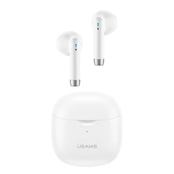 Bluetooth Handsfree Usams IA04 με θήκη φόρτισης, True Wireless, λευκά