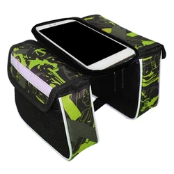 Tσαντάκι Ποδηλάτου BIKE-0035, με θήκη κινητού, μαύρο-πράσινο