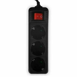 Πολύπριζο Ασφαλείας Lamtech with Switch 3 OUTLETS Black 3M