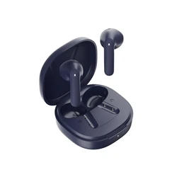 Bluetooth Handsfree Qcy Air Blue Semi-Ear TWS ENC multi-point, leather grain