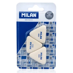 Milan Σετ Γόμες για Μολύβι 445 Τρίγωνη 40x40x40x6mm BMM10099MP 3τμχ Λευκές