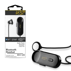 Bluetooth Handsfree NSP BN120 v5.3 multipoint, μαγνητικό, με κλιπ