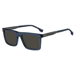 HUGO BOSS BLACK Ανδρικά Γυαλιά Ηλίου BOSS1765GSPJP (55/18/150) Μπλε Κοκκάλινος Σκελετός, Γκρι Φακοί