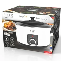 Ηλεκτρική Γάστρα Adler SLOW COOKER 5.8L White