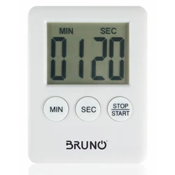 Χρονόμετρο Κουζίνας Bruno BRN-0063, LCD, με μαγνήτη, λευκό