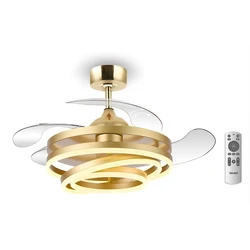 Ανεμιστήρας Οροφής Bruno BRN-0225 με LED Φως, Ac 122W, 42", O107X47Εκ., Χρυσός