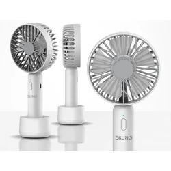 Φορητός Ανεμιστήρας Bruno BRN-0229 Επαναφορτιζόμενος, με Βάση Και Λουράκι Λευκός-Γκρί