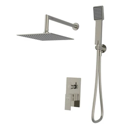 BRUNO Shower Head Set with Hand Shower Mixer Built In Silver