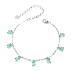 Βραχιόλι Bamoer Bsb168 με Διάφανα Κρύσταλλα, Ασήμι 925, Ασημί/Βεραμάν