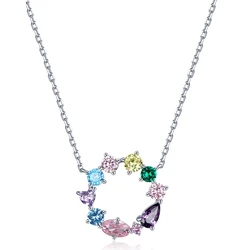 Κολιέ Bamoer BSN178 με Κυβική Ζιρκόνια, Ασήμι 925, Ασημί