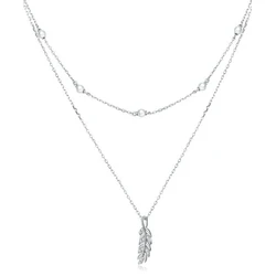 Κολιέ Bamoer BSN208 Δυο Σειρών, με Πέρλες, Ασήμι 925, Ασημί