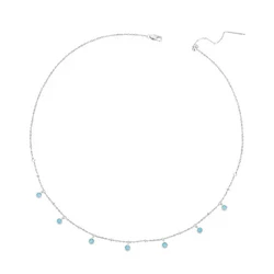 Κολιέ Bamoer BSN388, Ασήμι 925, Ασημί/Τιρκουάζ