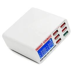 Βάση Φόρτισης USB 6 θέσεων με LCD monitor BST-U3, 5V 8A, 40W