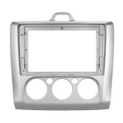 VenCore 3550-0041SM - 9" Front Panel (Fascia) with Wiring & CANbus Box for Ford Focus Manual A/C 2004-2015 – Silver