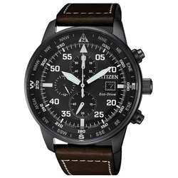 Ανδρικό Ρολόι Citizen Ca0695-17E (44mm) Δερμάτινο Λουράκι Καφέ