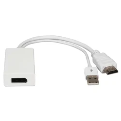 Αντάπτορας HDMI Powertech σε DisplayPort CAB-H162, USB, 4K, λευκός