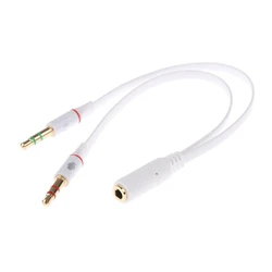 Αντάπτορας Ήχου Powertech 2x 3.5mm σε 3.5mm θηλυκό CAB-J048, 0.2m, λευκό