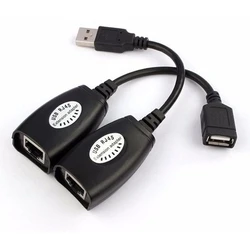 Αντάπτορας Δικτύου USB Powertech CAT 5/5a/6 σε CAB-N098, μαύρος