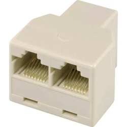 Αντάπτορας Δικτύου Powertech RJ45 (F) σε 2x RJ45 (F) CAB-N128, λευκό